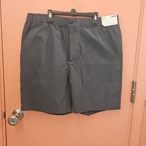 NWT Stylus Men's Size Large Charcoal Gray Stretch Quick-Dri Shorts 8" Inseam